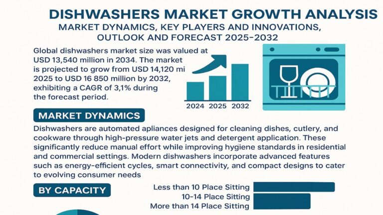 Dishwashers Market Forecast 2025–2032 | Growth Trends, Innovations & Leading Manufacturers