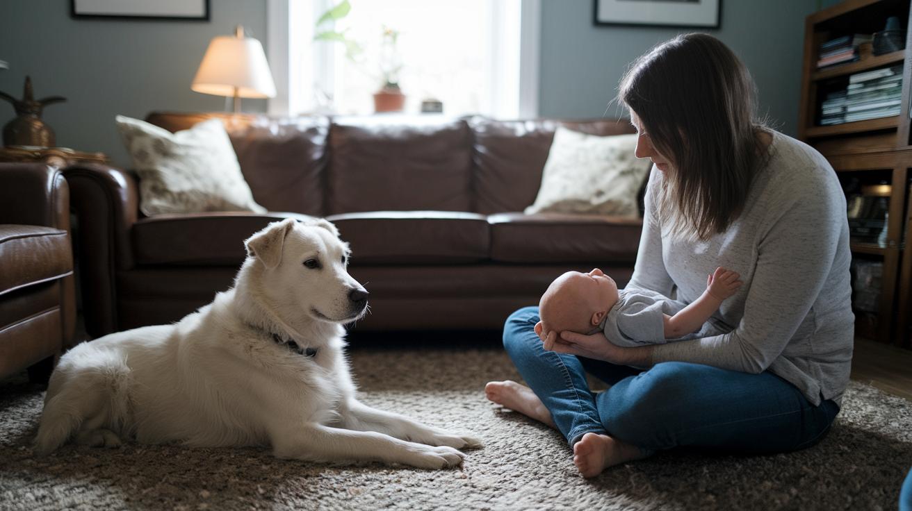 When the Dog Drops a Few Rungs Pets and the Newborn.jpg