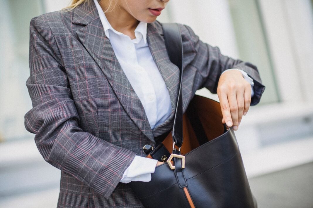 woman in a custom suit